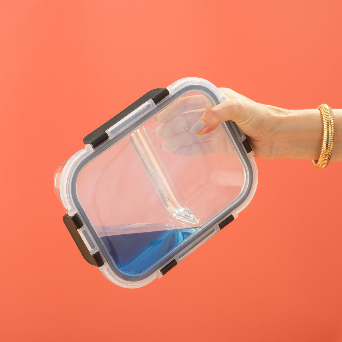 JoyJolt 10-Piece 2-Section Glass Food Storage Container (Set of 5)